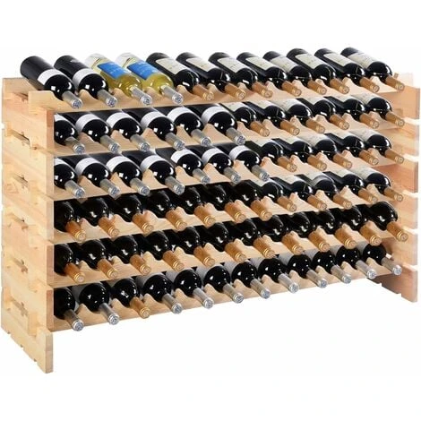 COSTWAY 72 Bouteilles Étagère à Vin/Porte-Bouteilles En Bois/Casier à En Bois De Pin Robuste Modulable-119 X 29 X 71,5 CM 1 COSTWAY 72 Bouteilles Étagère à Vin/Porte-Bouteilles En Bois/Casier à En Bois De Pin Robuste Modulable-119 X 29 X 71,5 CM