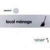 Plaquette Local Ménage - Plexiglas Argent 170x45mm - 4320052