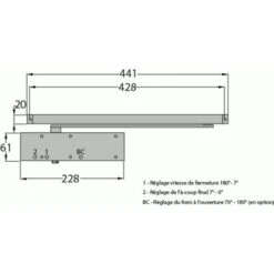 Ferme-porte GROOM 3400 - Bras Anti-vandalisme - Argent - GR340511 -Promos Matériel Boutique 18442865 3