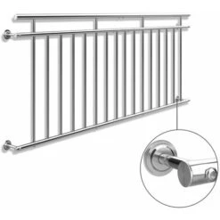 Balustrade De Balcon Français Acier Inoxydable 100-225cm Garde-corps Tiges 225cm (de) -Promos Matériel Boutique 18475047 5