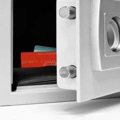 Deuba Coffre-fort électronique Serrure à Combinaison 4 Piles Sécurité Numérique Coffre Fort Code Et Clé 31x20x20cm Gris -Promos Matériel Boutique 18475440 3