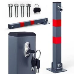 Poteau De Stationnement, De Parking, Barrière De Stationnement Pliable Avec Clés 1x