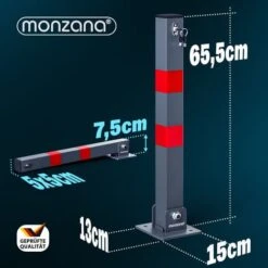 Poteau De Stationnement, De Parking, Barrière De Stationnement Pliable Avec Clés 1x -Promos Matériel Boutique 18476120 4