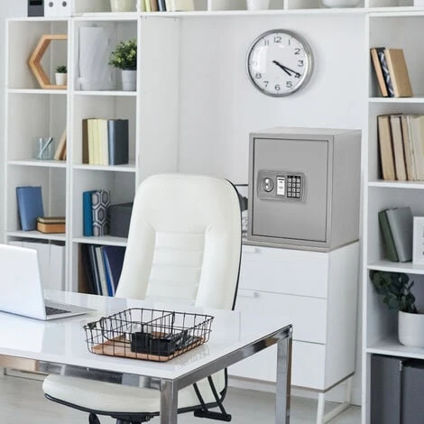 Grand Coffre Fort 35x40x40cm Double Verrouillage Porte 4 Mm Piles Incl. Argent 3 Grand Coffre Fort 35x40x40cm Double Verrouillage Porte 4 Mm Piles Incl. Argent – Image 3