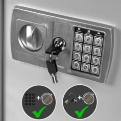 Grand Coffre Fort 35x40x40cm Double Verrouillage Porte 4 Mm Piles Incl. Argent 8 Grand Coffre Fort 35x40x40cm Double Verrouillage Porte 4 Mm Piles Incl. Argent -Promos Matériel Boutique 18476253 4