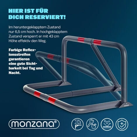 Barrière De Parking Rabattable 80x47x44 Cm Barrière De Stationnement Avec Cadenas Arceau De Parking 3 Barrière De Parking Rabattable 80x47x44 Cm Barrière De Stationnement Avec Cadenas Arceau De Parking – Image 3