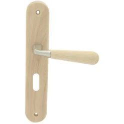 Ensemble De Poignées De Porte James Sur Plaques Avec Trou De Clé Bois Brut