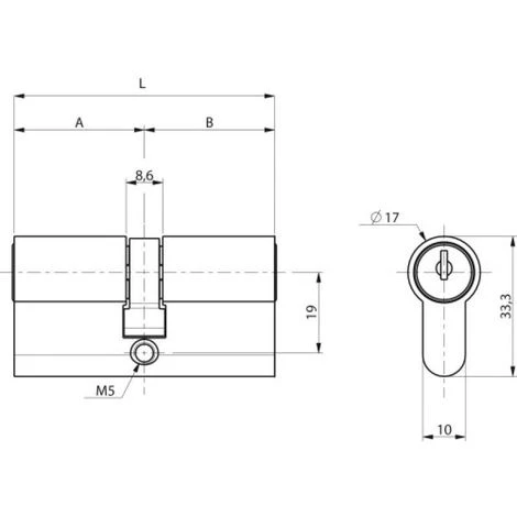Cylindre Double La Poste - Laiton Poli - 1264 - 36X36 Mm 2 Cylindre Double La Poste - Laiton Poli - 1264 - 36X36 Mm – Image 2