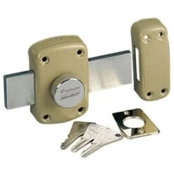 Verrou à Bouton Pour Porte Fine Garage Et Cave Cyclop Type 7600 - Longueur Du Pêne 145 Mm