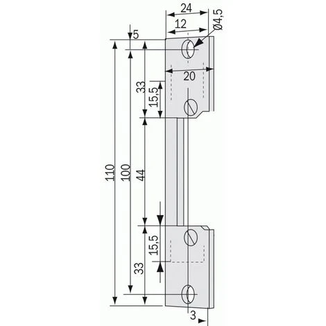 Têtière Acier Zingué De Gâches électriques - Plates Courtes - Type KL 110 2 Têtière Acier Zingué De Gâches électriques - Plates Courtes - Type KL 110 – Image 2