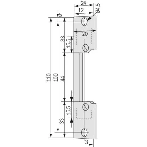 Têtière Acier Zingué De Gâches électriques - Plates Courtes - Type KL 110 3 Têtière Acier Zingué De Gâches électriques - Plates Courtes - Type KL 110 – Image 3