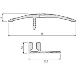Seuil De Rattrapage De Niveau Petit Socle - 48 X 2700 Mm Finition Aluminium Naturel -Promos Matériel Boutique 19002261 3