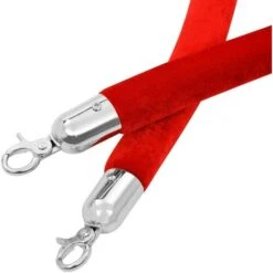 Corde De Colonne Rouge Et Argenté Velours VidaXL -Promos Matériel Boutique 19230606 3
