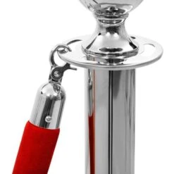 Corde De Colonne Rouge Et Argenté Velours VidaXL -Promos Matériel Boutique 19230606 4