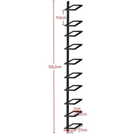 Yaheetech Porte Bouteille Mural Métallique Étagère à Vin Pour 10 Bouteilles Cave Resto Maison 126cm Noir 4 Yaheetech Porte Bouteille Mural Métallique Étagère à Vin Pour 10 Bouteilles Cave Resto Maison 126cm Noir – Image 4
