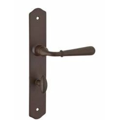 Serrurerie De Picardie - Ensemble De Poignées Charon à Condamnation Pour Salle De Bain, Entr'axes 195mm, Acier Rouillé