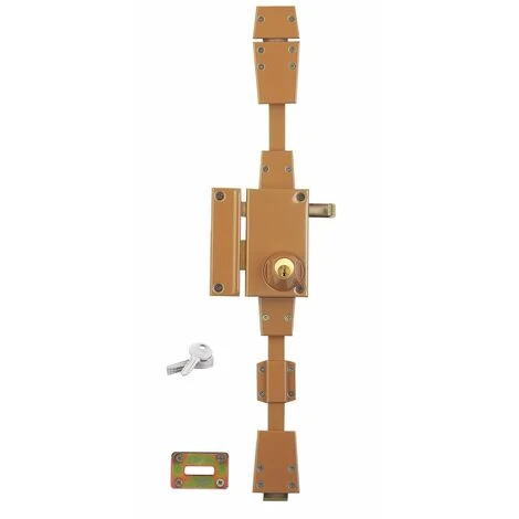 Serrurerie De Picardie - Serrure En Applique à Cylindre à Tirage Pour Porte D'entrée, 3 Pts, Gauche, Bronze, 4 Clés 1 Serrurerie De Picardie - Serrure En Applique à Cylindre à Tirage Pour Porte D'entrée, 3 Pts, Gauche, Bronze, 4 Clés