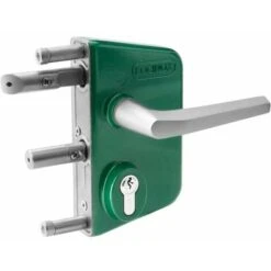 Serrure De Portail En Applique Verte - Clé I - Axe à 30 Mm - Profil 40 à 60 Mm - LAKQ - Locinox