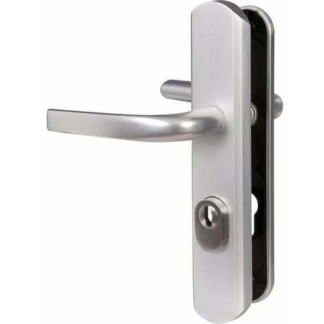 Poignée De Porte Sur Plaque Argent - Clé I - Secumax One - Vachette 1 Poignée De Porte Sur Plaque Argent - Clé I - Secumax One - Vachette