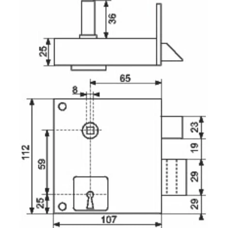 Serrure En Applique Noire Gauche à Fouillot - Clé L - Axe à 65 Mm - Alsace - JPM 2 Serrure En Applique Noire Gauche à Fouillot - Clé L - Axe à 65 Mm - Alsace - JPM – Image 2