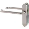 Poignée De Porte Sur Plaque Inox - Bec De Cane - EST-ZG 41-260 Série HOPITAL - Normbau