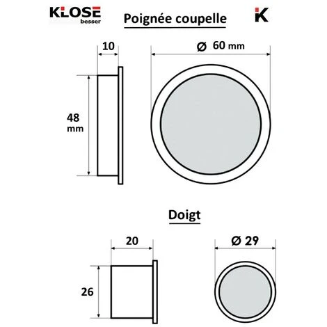 Serrure Pour Galandage KLOSE Besser / Doigt Et Coupelles Noirs. 2 Serrure Pour Galandage KLOSE Besser / Doigt Et Coupelles Noirs. – Image 2