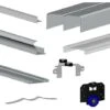 Kit SLID'UP 280 Aluminium Anodisé Argent Pour 3 Portes De Placard Coulissantes 18 Mm - Rail 3 M - 50 Kg