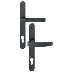 Ensemble De Porte-fenêtre Plaque étroite Atlanta 113KH/300LMSGL/1530 HOPPE Noir Mat Clé I Entr.92 - ép.58-67 - 3366041