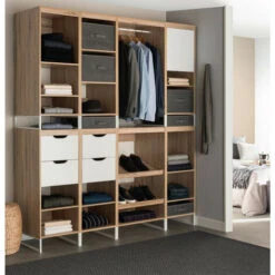 Dressing Module L40 3 étagères Orso - Naturel Clair -Promos Matériel Boutique 24303959 4