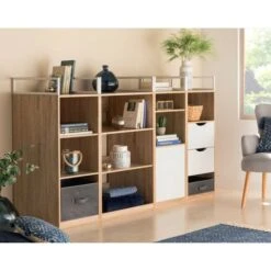 Dressing Module L40 2 étagères 1 Porte Orso - Naturel Clair -Promos Matériel Boutique 24303960 3