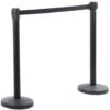 Yaheetech 2 Poteaux De Guidage Barrière De Sécurité Passage Pour La Contrôle De Foules Avec 2 Sangles Rétractables De 200cm Noir