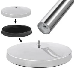 Yaheetech 2 Poteaux De Guidage Avec 2 Cordes 2M Rétractable Barrière De Guidage Système De Balisage Pour Personnes, Lourd De Base Pour La Stabilité Argenté -Promos Matériel Boutique 24325287 4