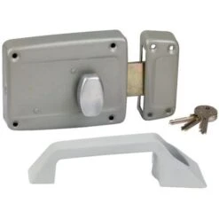 Serrure à Bouton Droite En Applique - Clé I - Pour Porte De Garage - Sélection Cazabox