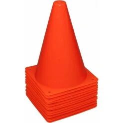 LITZEE Cônes De Circulation En Plastique Cônes Entraînement Lot De 12 Cônes Sport D'Agilité Football Rugby Gymnase