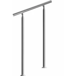 Rampe D'escalier 80/100/120/150/160 Cm Acier Inoxydable Main Courante Balustrade 80 Cm (en), No Crossbars (en)