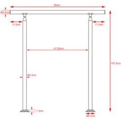 Rampe D'escalier 80/100/120/150/160 Cm Acier Inoxydable Main Courante Balustrade 80 Cm (en), No Crossbars (en) -Promos Matériel Boutique 27167552 3