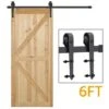 Yaheetech 6FT/183cm Quincaillerie Kit De Porte Coulissante Rail Porte Suspendu Système De Porte Coulissante Hardware Complet Ensemble Industriel