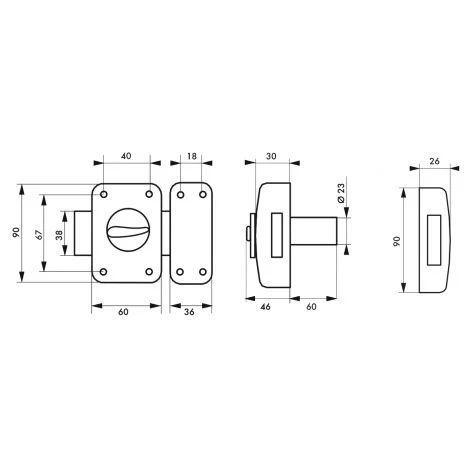 Verrou CORVETTE, Bouton Cylindre 60 Mm, Epoxy Or, 3 Clés THIRARD 2 Verrou CORVETTE, Bouton Cylindre 60 Mm, Epoxy Or, 3 Clés THIRARD – Image 2