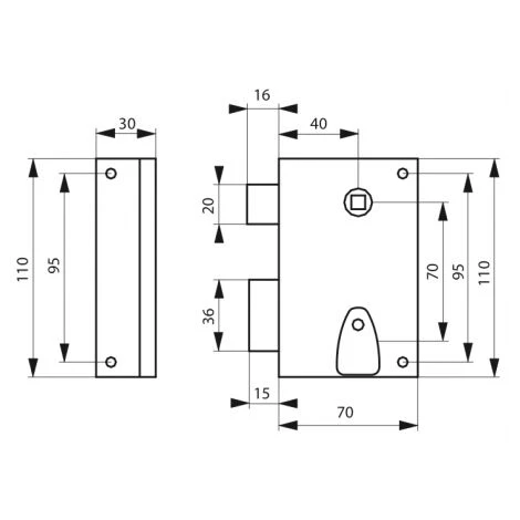 Serrure Applique Verticale, Pene Dormant, 1/2 Tour, 70x110, Gauche, 1 Clé THIRARD 2 Serrure Applique Verticale, Pene Dormant, 1/2 Tour, 70x110, Gauche, 1 Clé THIRARD – Image 2
