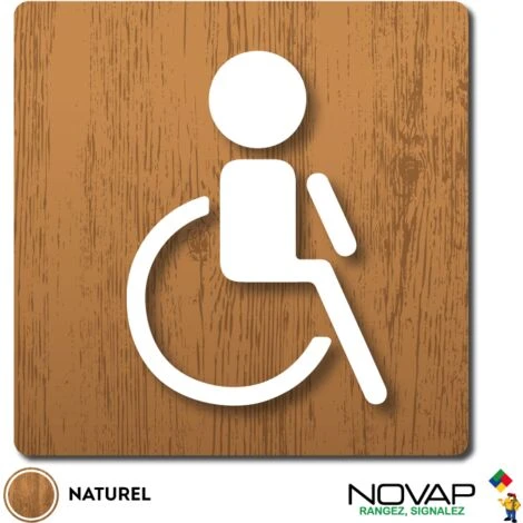 Plaquette Toilettes Handicapés - Wood Chêne Naturel 90x90mm - 4350080 1 Plaquette Toilettes Handicapés - Wood Chêne Naturel 90x90mm - 4350080