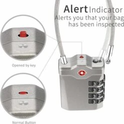 Kueatily Code 4 Chiffres Cadenas Bagage Pour Valise Voyage Cadenas Casier Collège Avec Fonction D'alerte Bagages Ouverts Et Cable En Acier (Argent)-1 Article 7 Kueatily Code 4 Chiffres Cadenas Bagage Pour Valise Voyage Cadenas Casier Collège Avec Fonction D'alerte Bagages Ouverts Et Cable En Acier (Argent)-1 Article -Promos Matériel Boutique 28248005 4