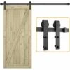 IDEGU Quincaillerie Kit De Rail Roulettes Pour Porte Coulissante Hardware Pour Porte Suspendue En Bois Sliding Barn Door - 1.5M