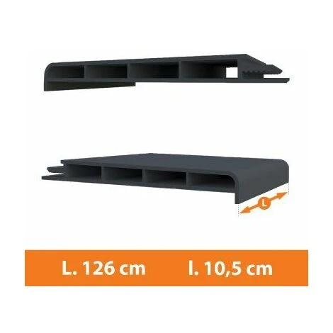 Appui Fenêtre PVC Gris - L.126 X L.10,5cm 1 Appui Fenêtre PVC Gris - L.126 X L.10,5cm