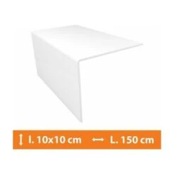 Cornière PVC Blanc - 10 X 10 Cm - L.150 Cm