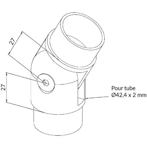 Raccord Orientable Pour Tube Diam 42,4 X 2mm En Inox Brossé 4,2 2 Raccord Orientable Pour Tube Diam 42,4 X 2mm En Inox Brossé 4,2 – Image 2