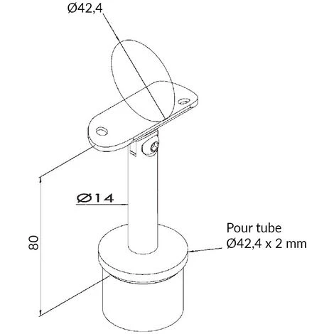 Support Orientable De Main Courante Diam 42,4mm Pour Poteau Rond à Encoller 8 2 Support Orientable De Main Courante Diam 42,4mm Pour Poteau Rond à Encoller 8 – Image 2