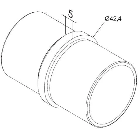 Raccord De Jonction Droit Pour Tube Inox Diam 42,4 X 2mm, Inox Brossé 4,2 2 Raccord De Jonction Droit Pour Tube Inox Diam 42,4 X 2mm, Inox Brossé 4,2 – Image 2