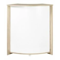 Meuble-Comptoir Bar 96 Cm Chêne 3 Niches - Coloris: Blanc