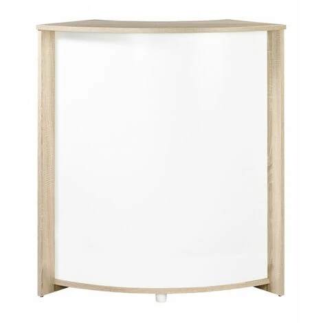 Meuble-Comptoir Bar 96 Cm Chêne 3 Niches - Coloris: Blanc 1 Meuble-Comptoir Bar 96 Cm Chêne 3 Niches - Coloris: Blanc