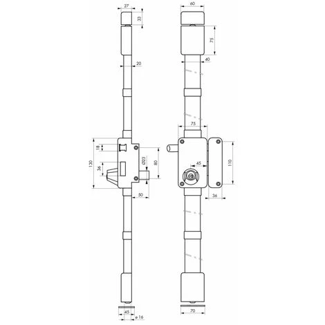 THIRARD - Serrure En Applique Beluga à Tirage Pour Porte D'entrée, Droite, 3 Pts, Cylindre HG5 Ø23mm, Axe 45mm, Marron, 4 Clés 2 THIRARD - Serrure En Applique Beluga à Tirage Pour Porte D'entrée, Droite, 3 Pts, Cylindre HG5 Ø23mm, Axe 45mm, Marron, 4 Clés – Image 2